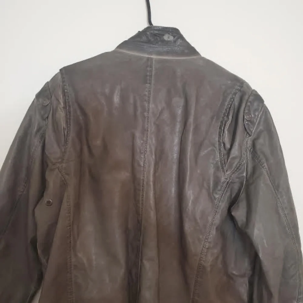 Vintage Mens Decree Faux Leather Distressed Bomber Jacket. Size Large. - Picture 9 of 11